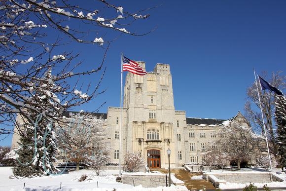 Virginia Tech Snow - Burruss Hall 2