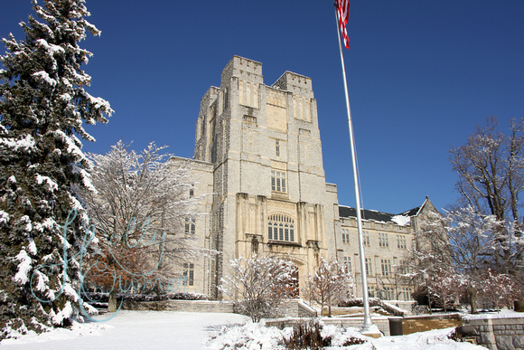 Virginia Tech Snow - Burruss Hall 3