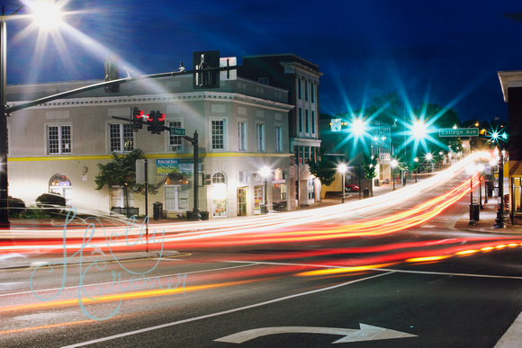 Downtown Blacksburg, Virginia at Night