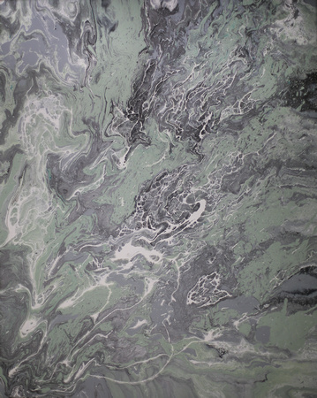 Greyed Jade White, Gray, Silver, and Pale Green Pastel Fluid Acrylic Abstract Painting by Holly Cromer