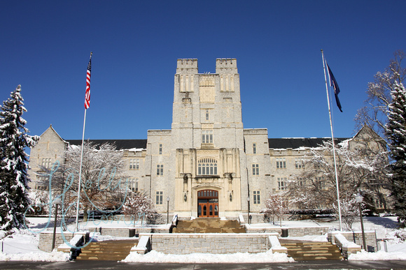 Virginia Tech Snow - Burruss Hall 1