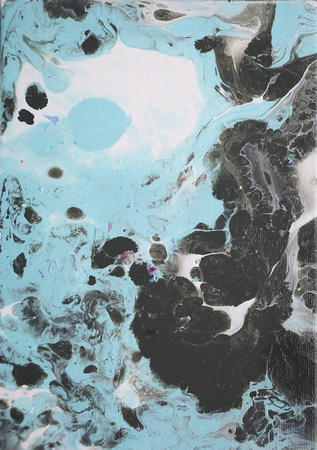 White, Gray, and Light Blue Fluid Acrylic Abstract Art